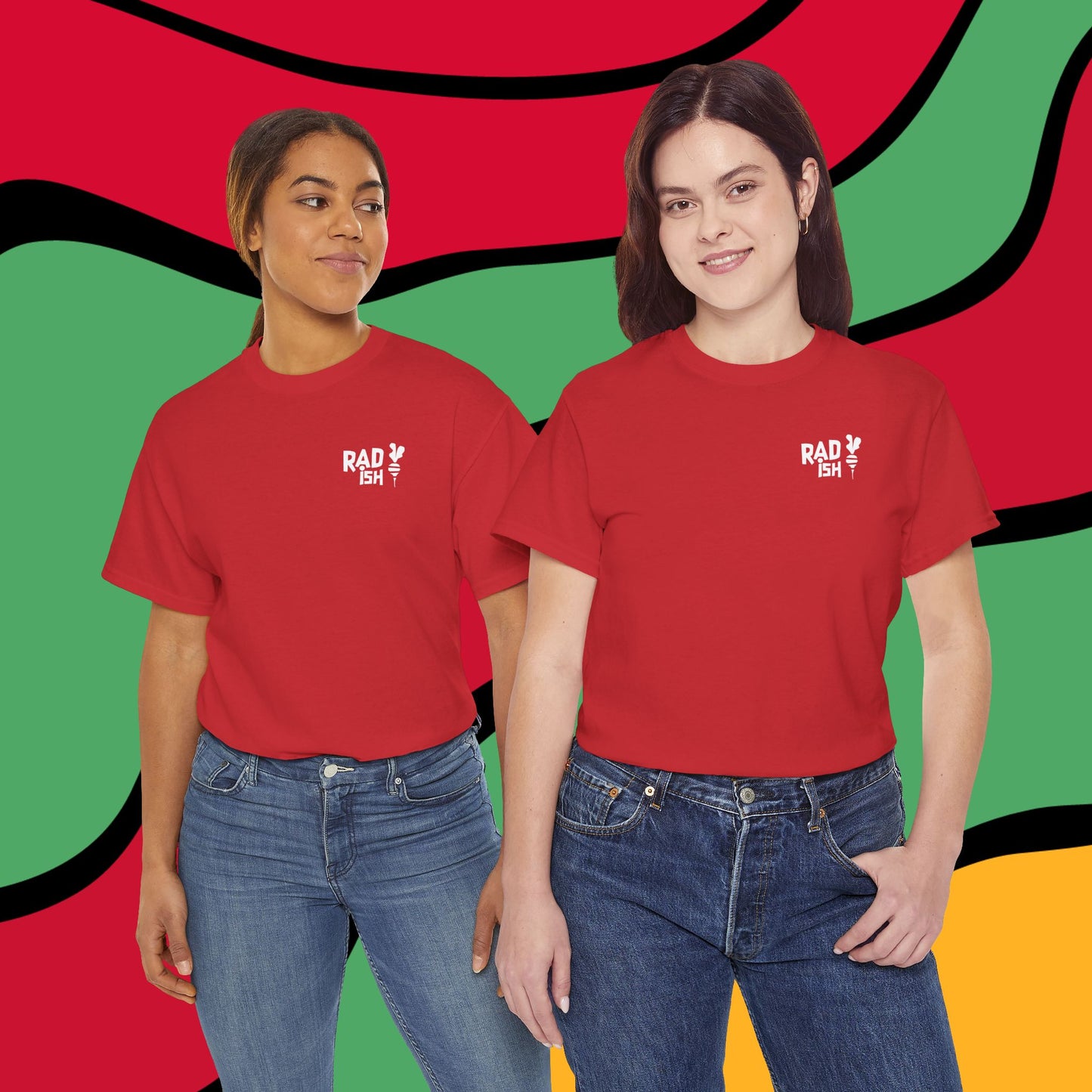 Rad-ish Graphic Tee — Retro Burst Logo T-Shirt