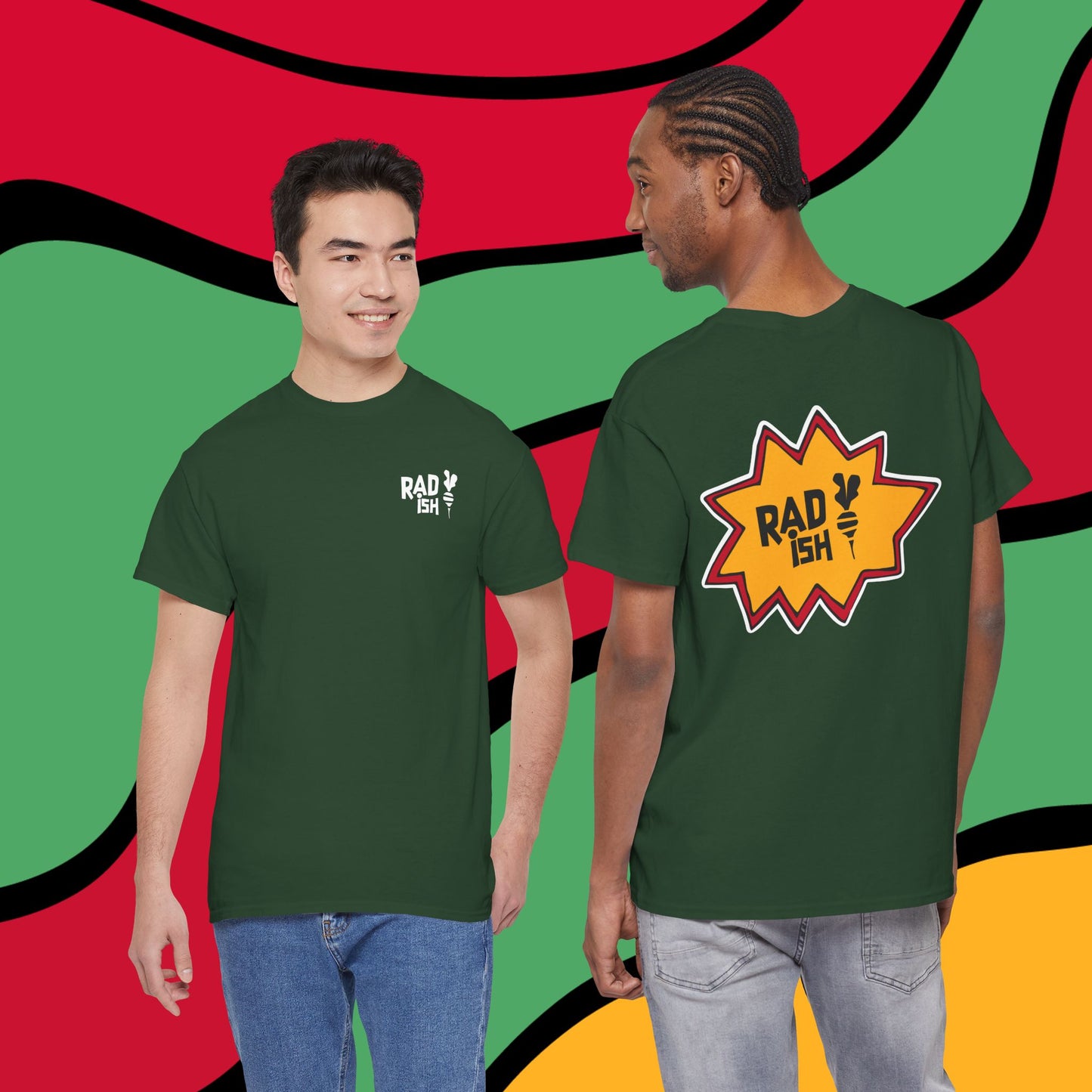 Rad-ish Graphic Tee — Retro Burst Logo T-Shirt