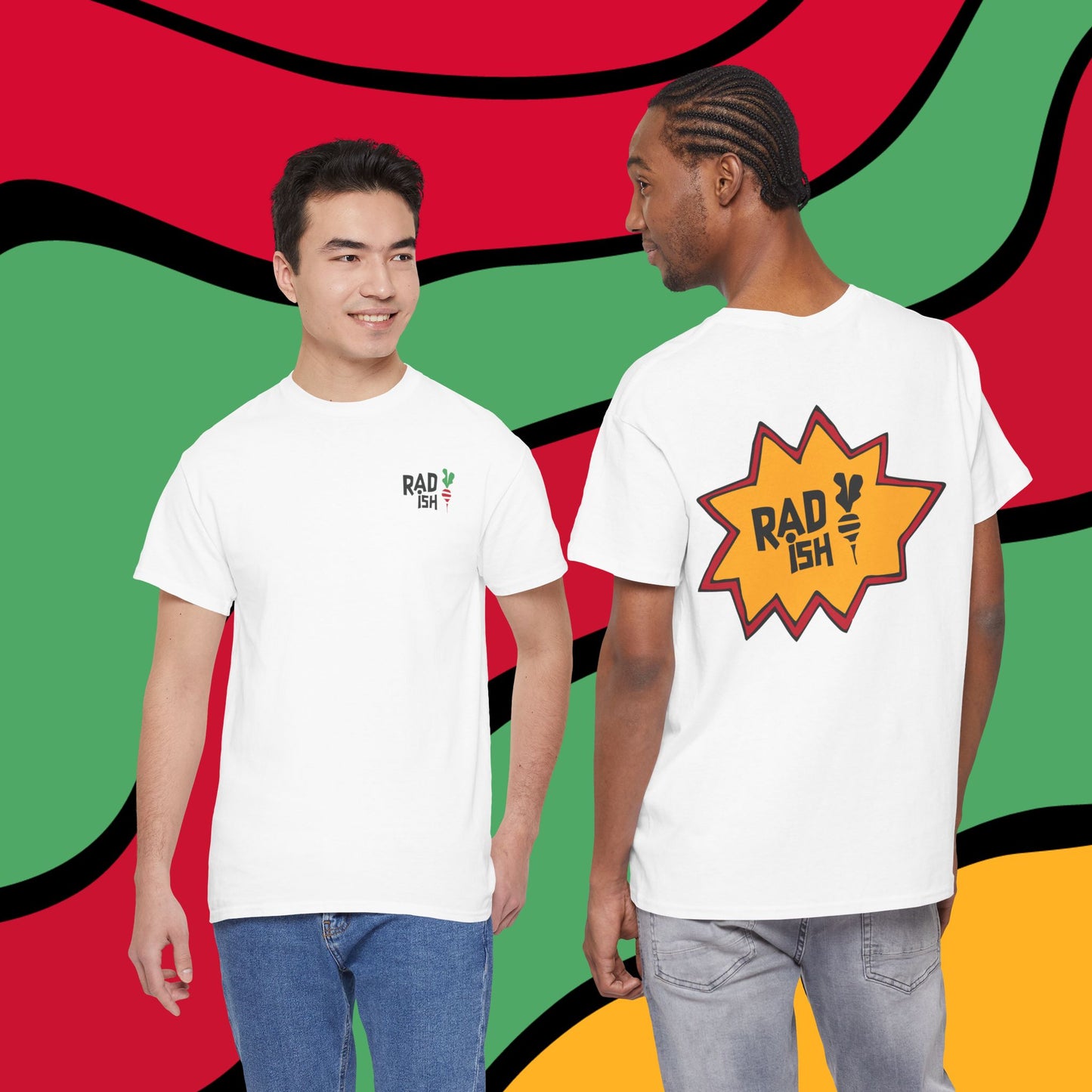 Rad-ish Graphic Tee — Retro Burst Logo T-Shirt